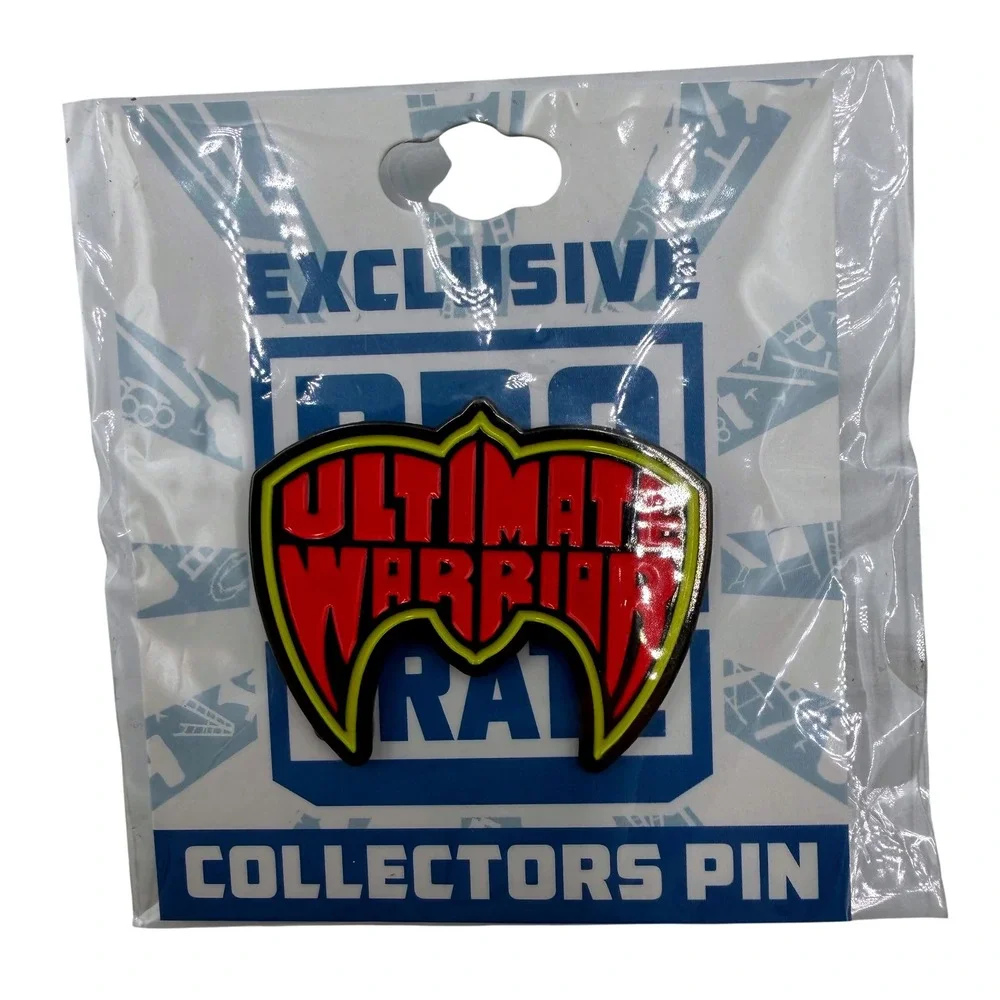 WWE Ultimate Warrior Pro Wrestling Crate Exclusive Collectors Pin Red Yellow